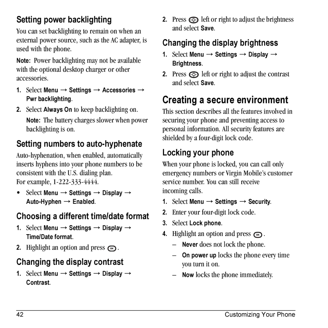 Kyocera K325 manual Creating a secure environment 