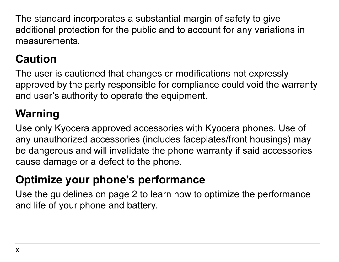 Kyocera K490 manual Optimize your phone’s performance 