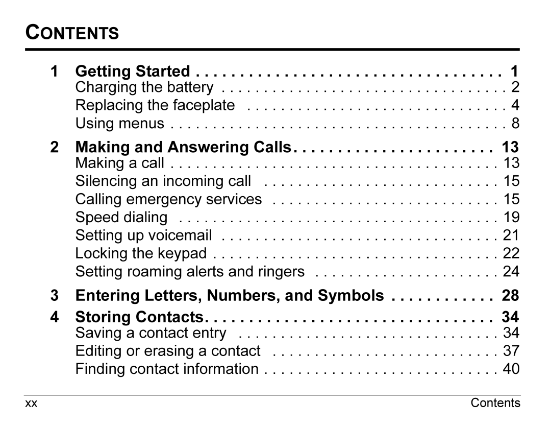 Kyocera K490 manual Contents 