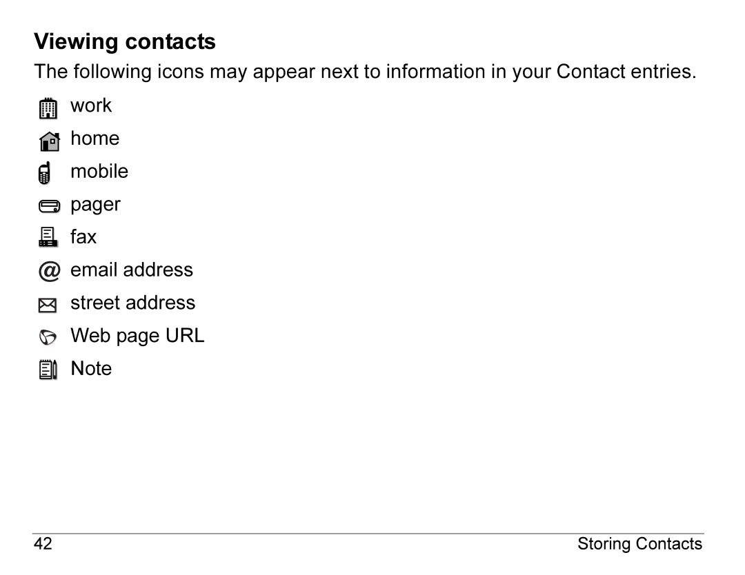 Kyocera K490 manual Viewing contacts 