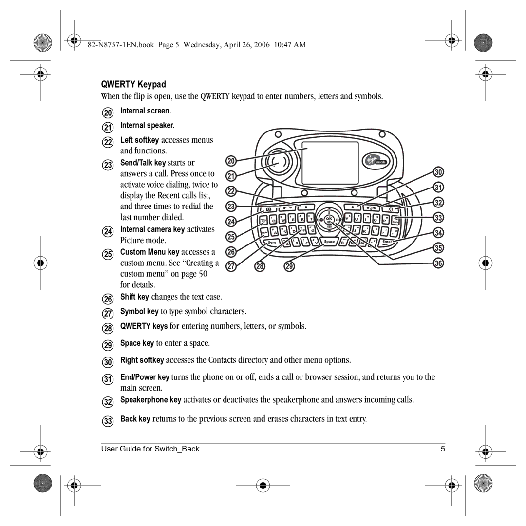 Kyocera K612 manual Left softkey accesses menus and functions 