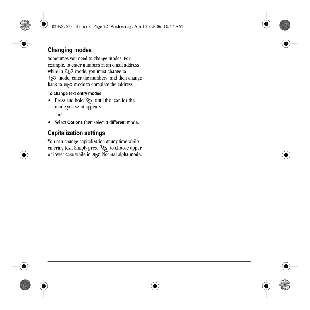 Kyocera K612 manual 82-N8757-1EN.book Page 22 Wednesday, April 26, 2006 1047 AM 