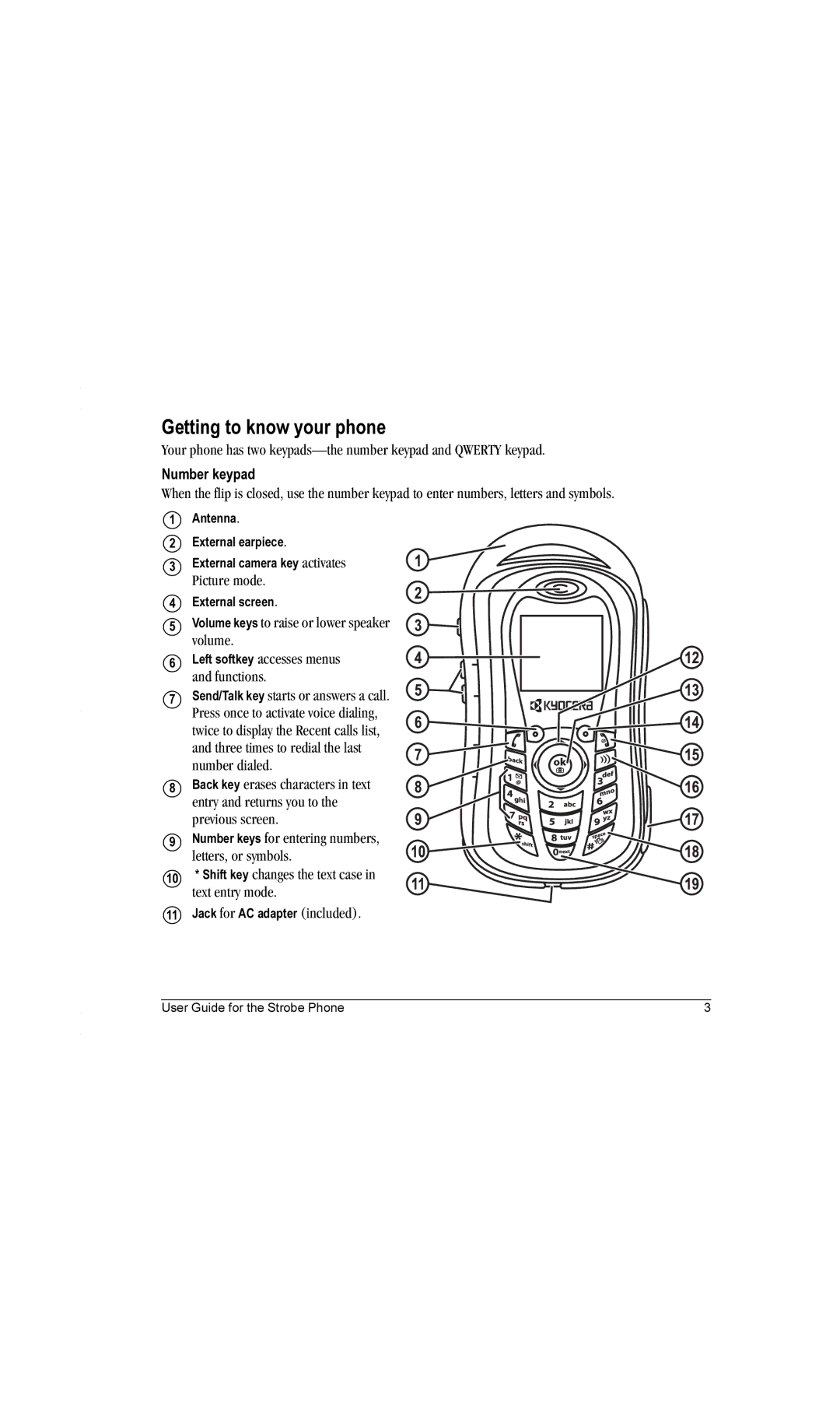 Kyocera K612b manual Getting to know your phone 