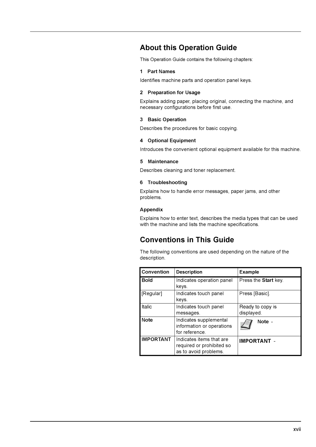 Kyocera KM-2540 manual About this Operation Guide, Conventions in This Guide 