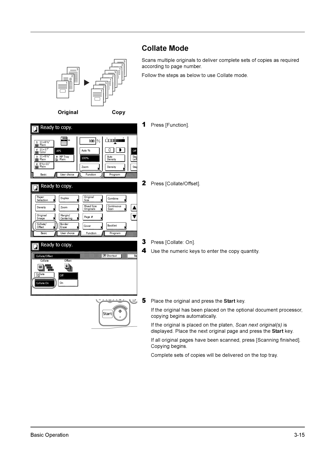 Kyocera KM-2540 manual Collate Mode 