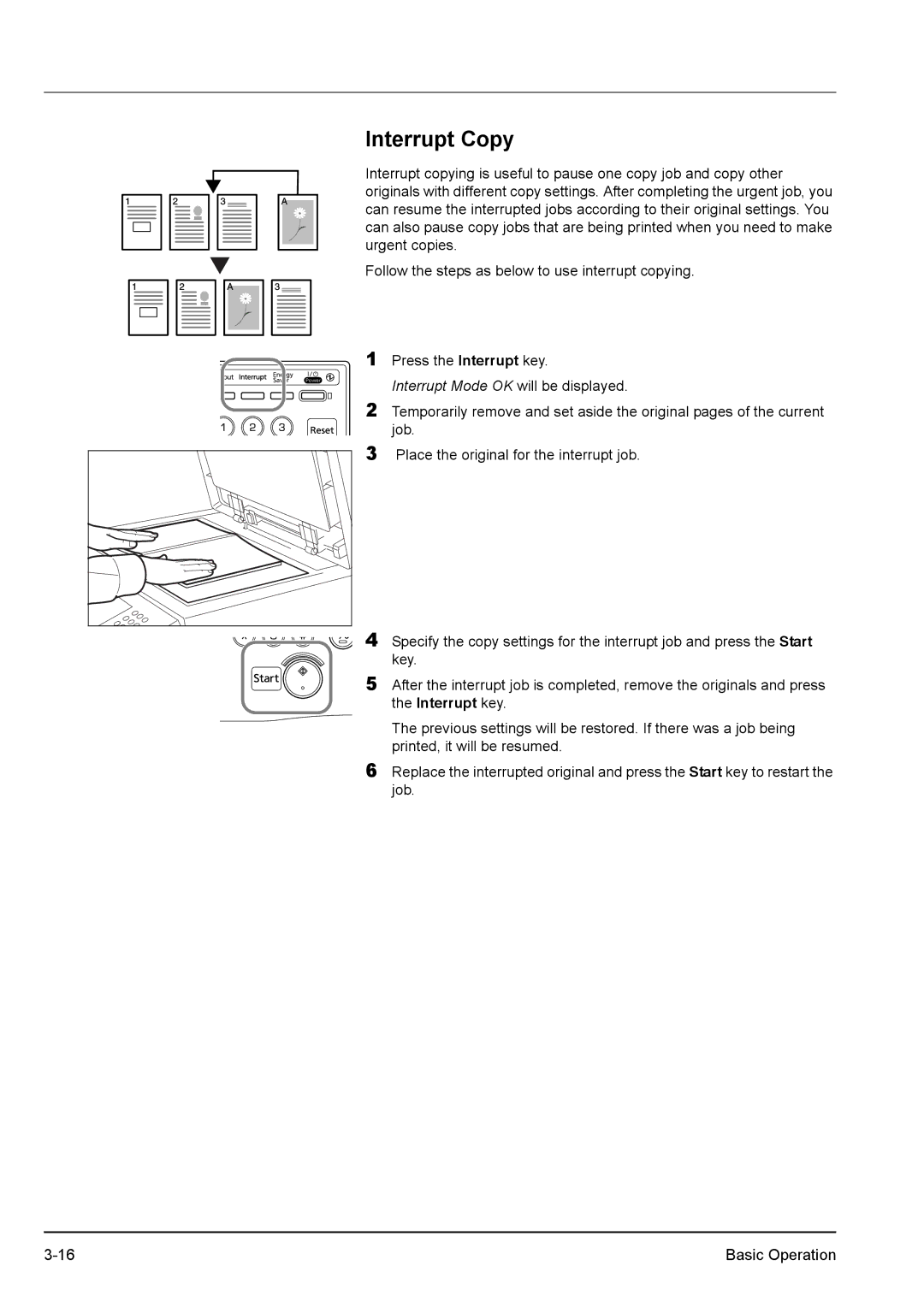 Kyocera KM-2540 manual Interrupt Copy, Interrupt Mode OK will be displayed 