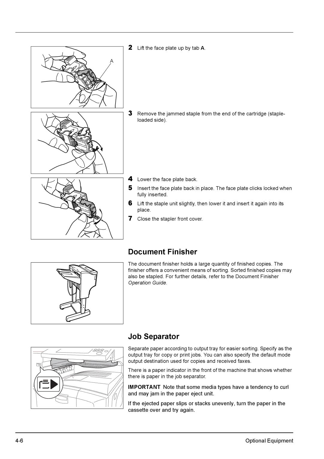 Kyocera KM-2540 manual Document Finisher, Job Separator 