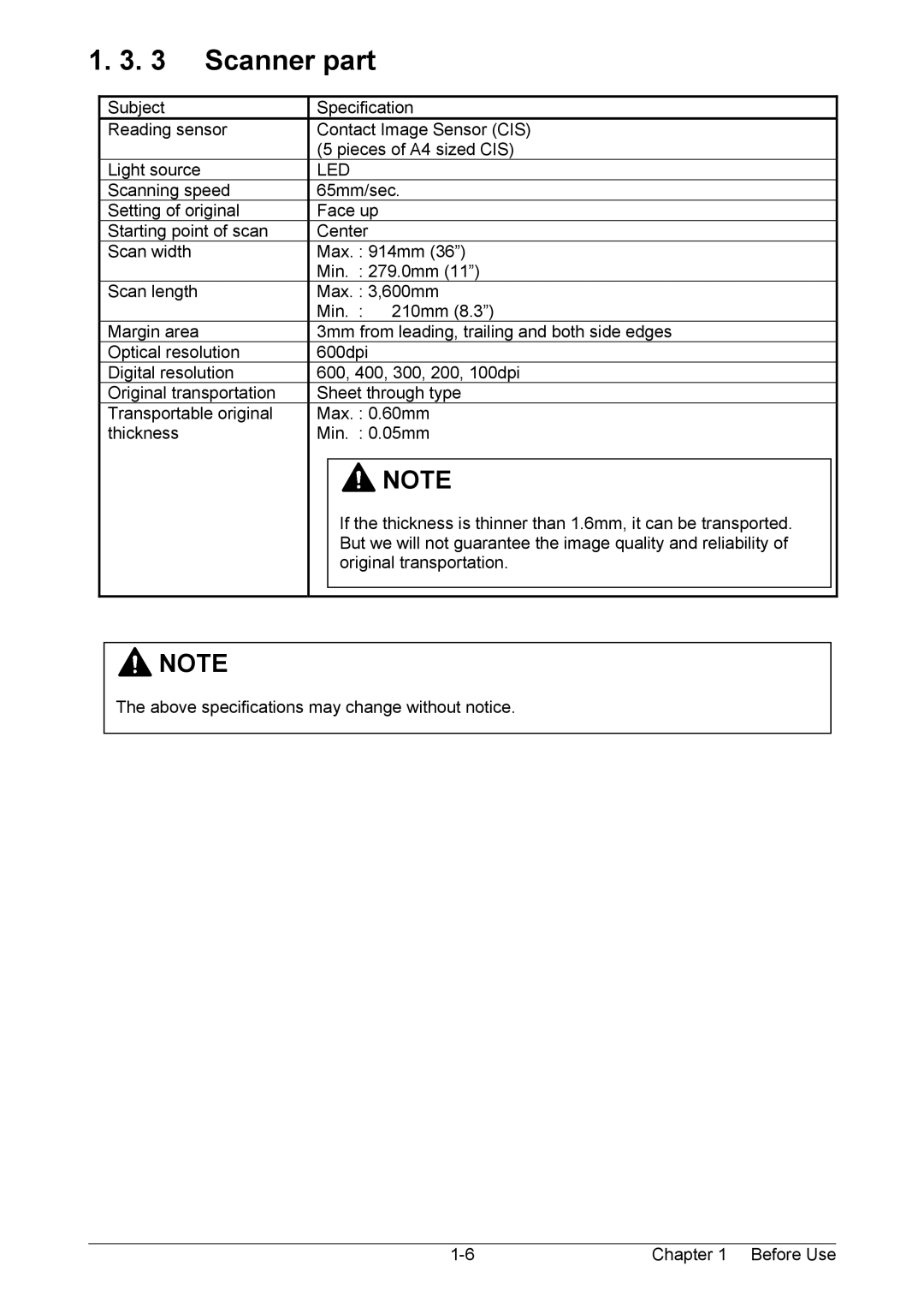 Kyocera KM-3650w operation manual Scanner part, Led 