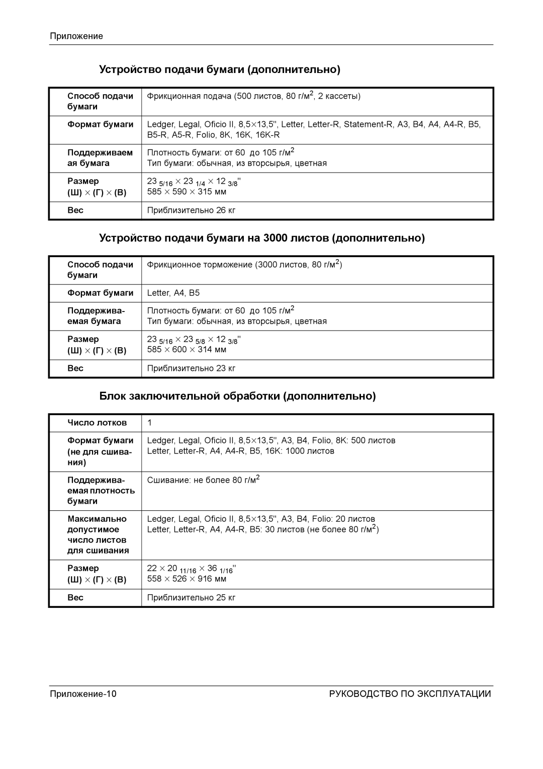 Kyocera KM-4050 manual Устройство подачи бумаги дополнительно, Устройство подачи бумаги на 3000 листов дополнительно 