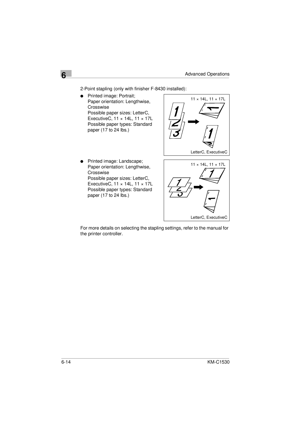 Kyocera KM-C1530 manual LetterC, ExecutiveC 