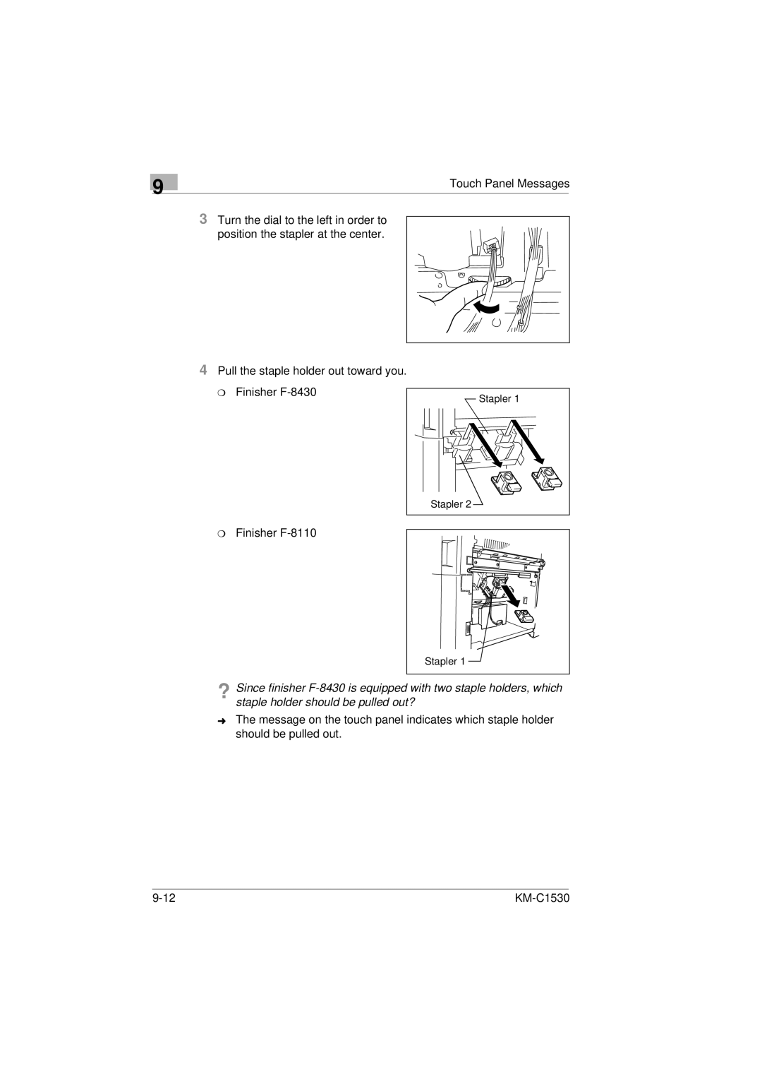 Kyocera KM-C1530 manual Stapler 