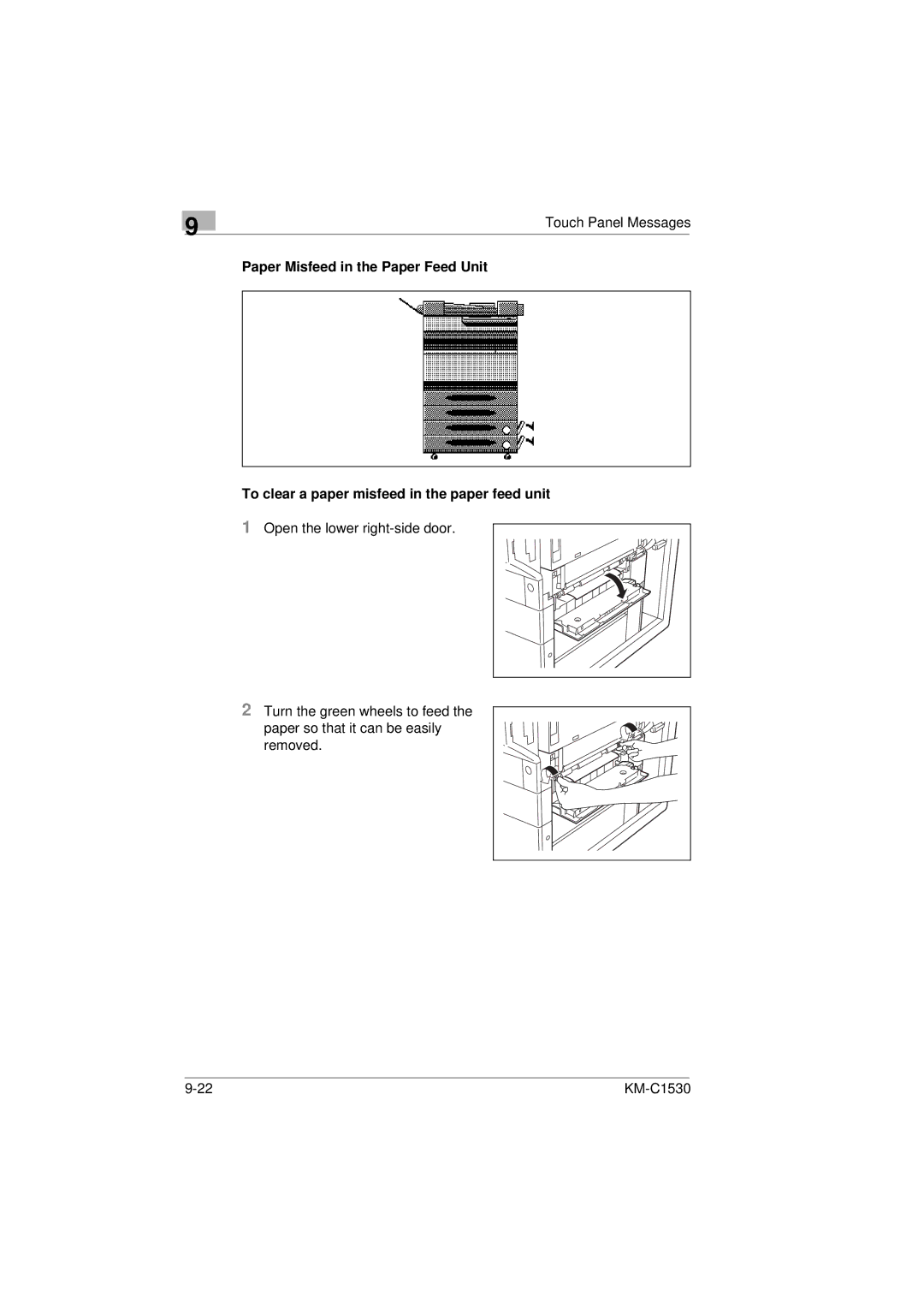 Kyocera KM-C1530 manual Touch Panel Messages 