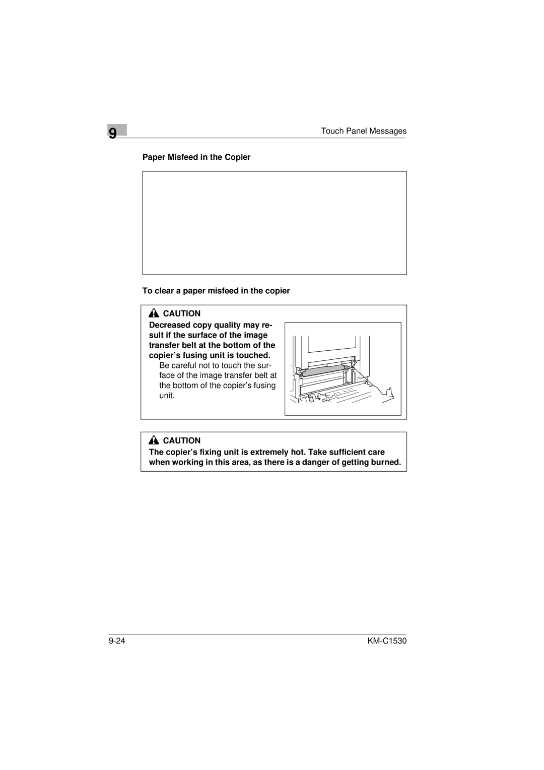 Kyocera KM-C1530 manual Touch Panel Messages 