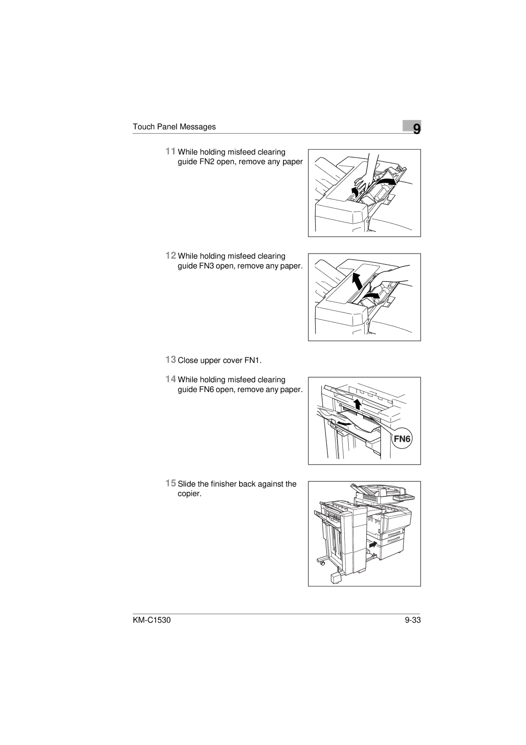 Kyocera KM-C1530 manual Close upper cover FN1 