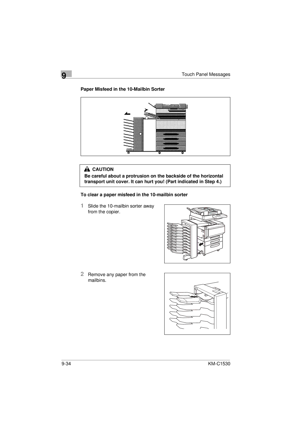 Kyocera KM-C1530 manual Touch Panel Messages 