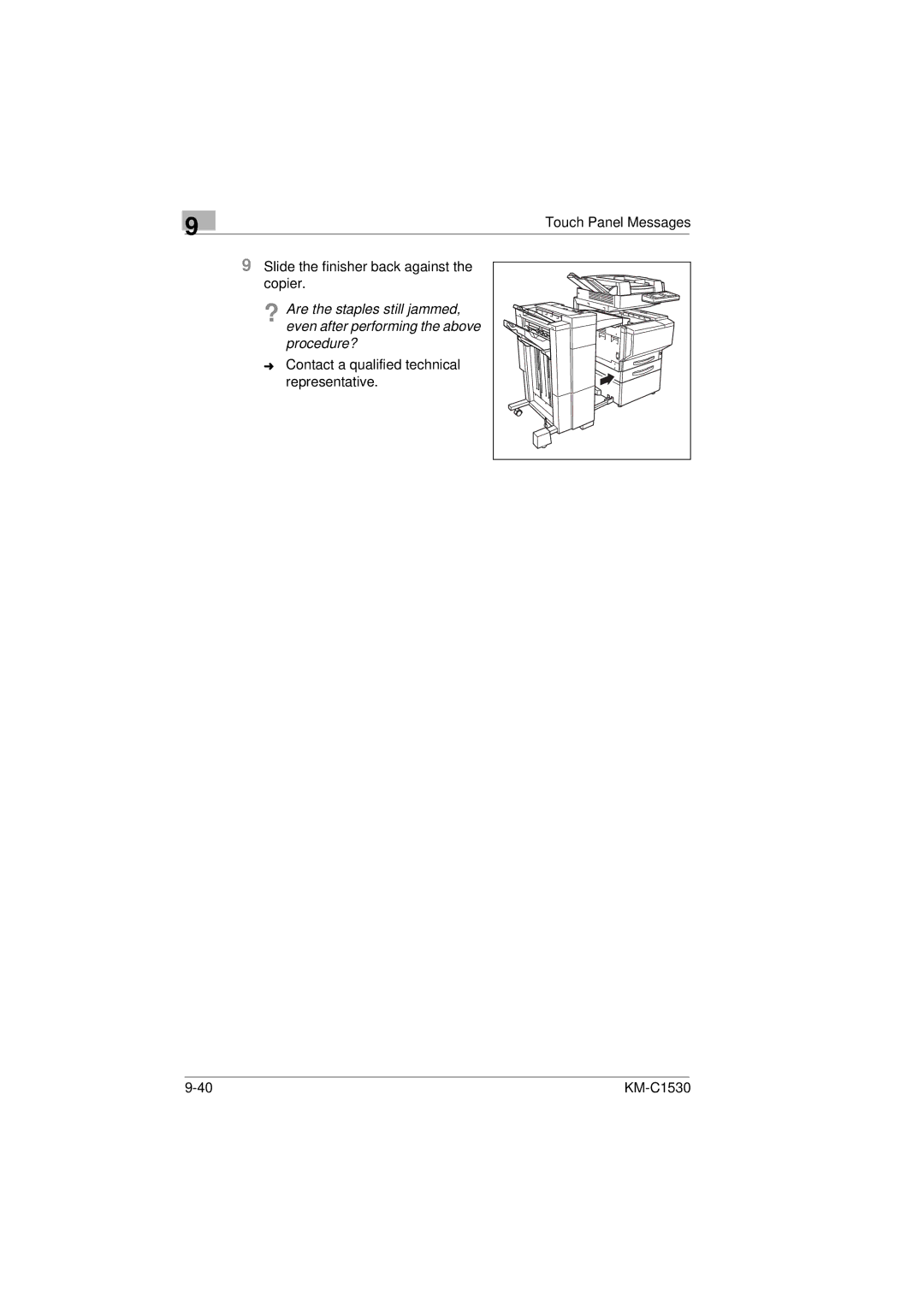 Kyocera KM-C1530 manual Contact a qualified technical representative 