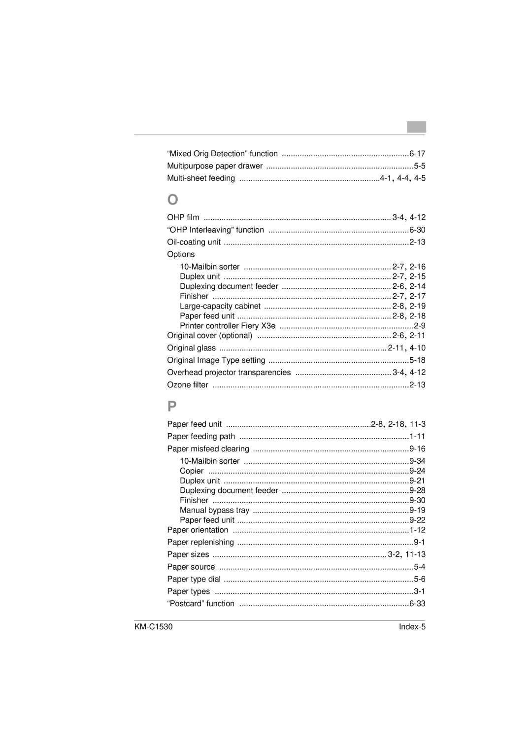 Kyocera KM-C1530 manual Mixed Orig Detection function 