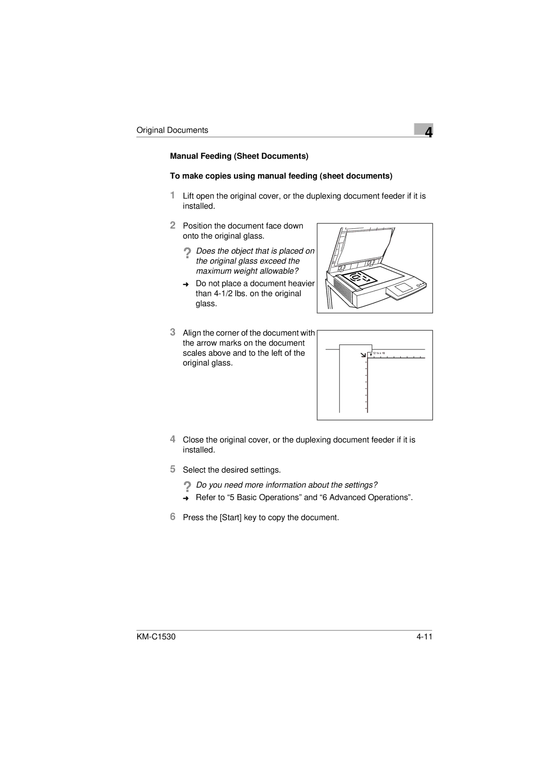 Kyocera KM-C1530 manual ? Do you need more information about the settings? 