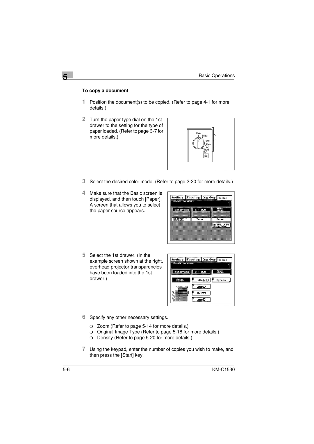 Kyocera KM-C1530 manual To copy a document 