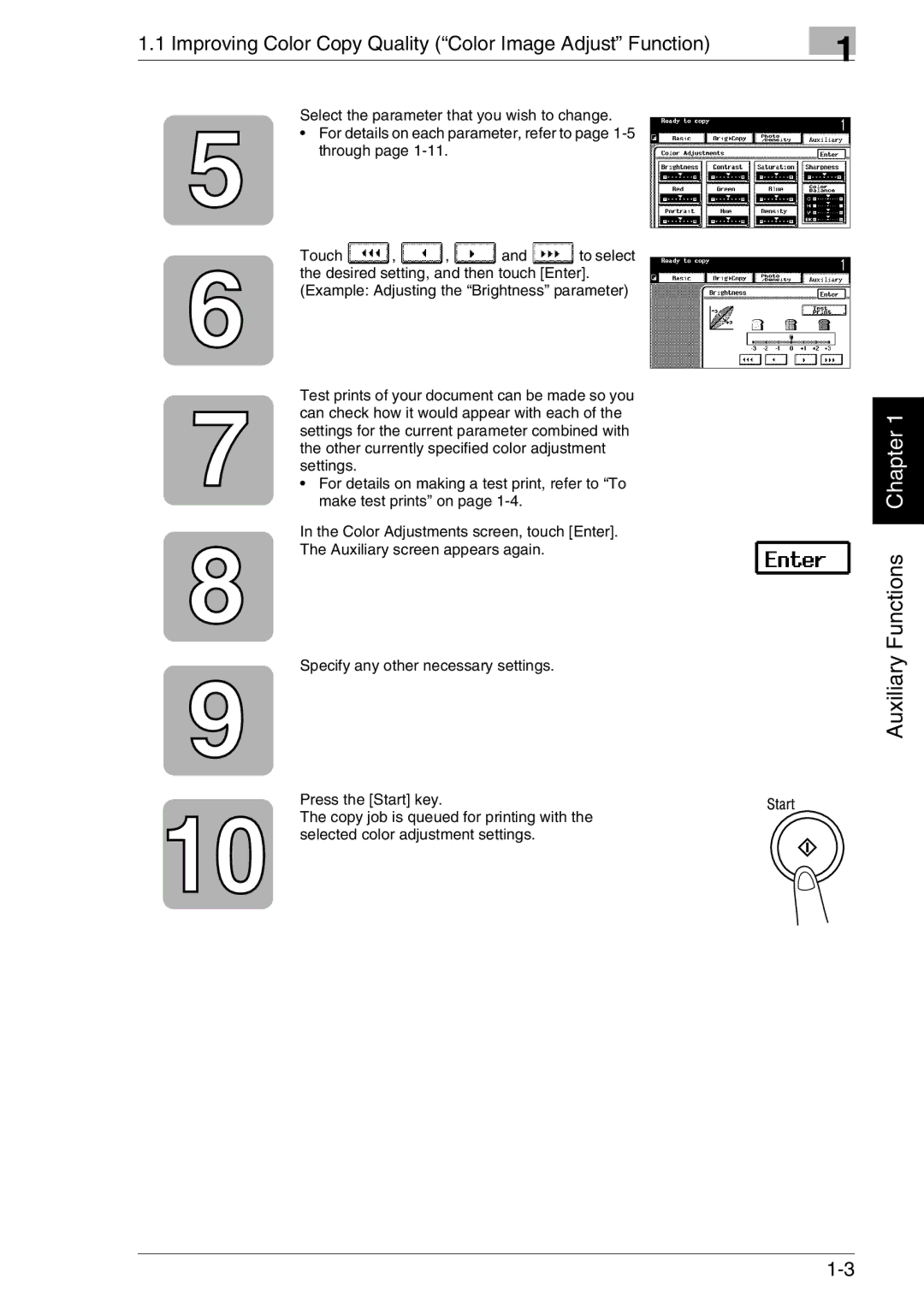 Kyocera KM-C3130, KM-C2030 manual Improving Color Copy Quality Color Image Adjust Function 