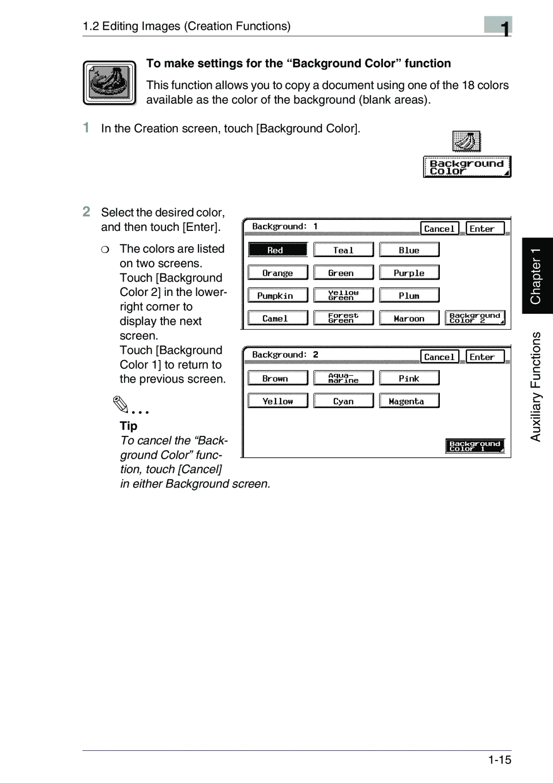 Kyocera KM-C3130, KM-C2030 manual To make settings for the Background Color function 