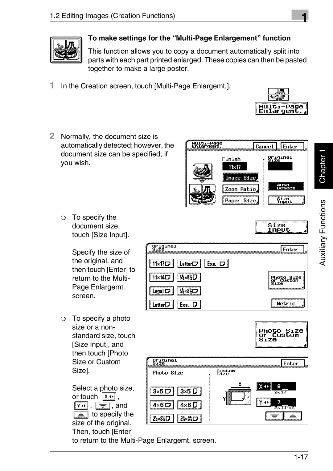 Kyocera KM-C3130, KM-C2030 manual To make settings for the Multi-Page Enlargement function 