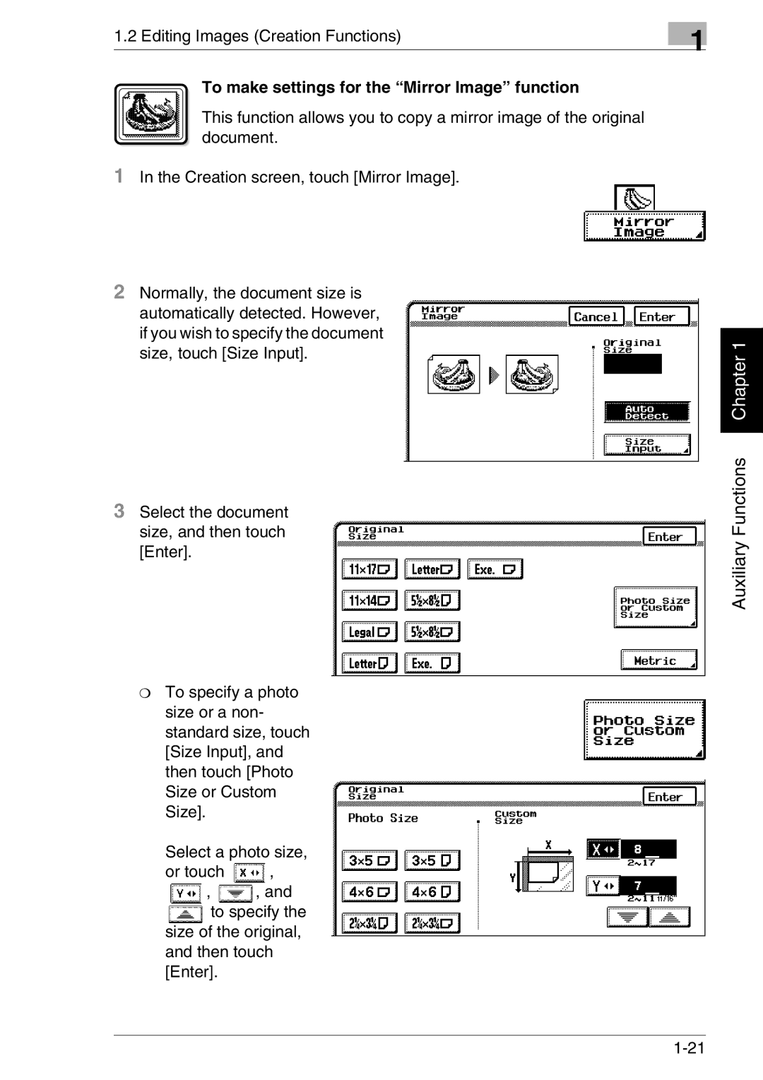 Kyocera KM-C3130, KM-C2030 manual To make settings for the Mirror Image function 