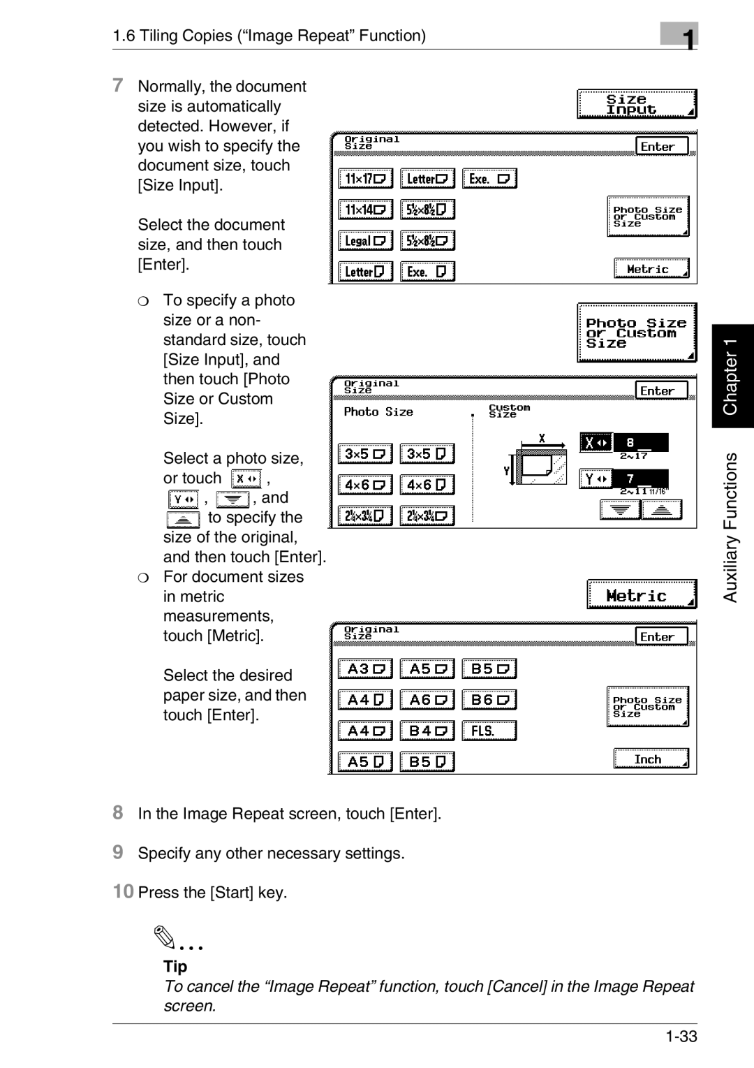 Kyocera KM-C3130, KM-C2030 manual Auxiliary Functions Chapter 