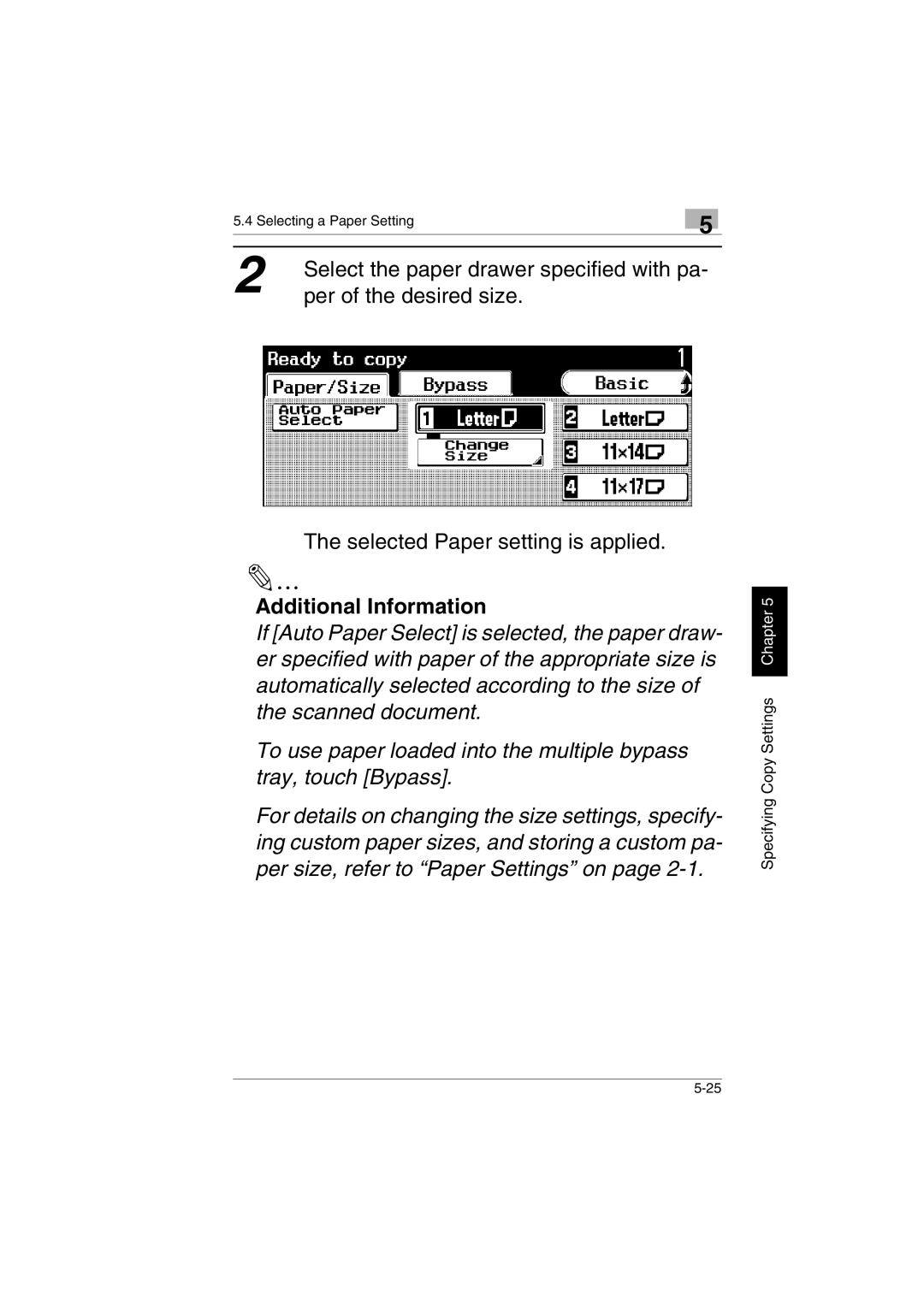 Kyocera KM-C2230 manual Per of the desired size 