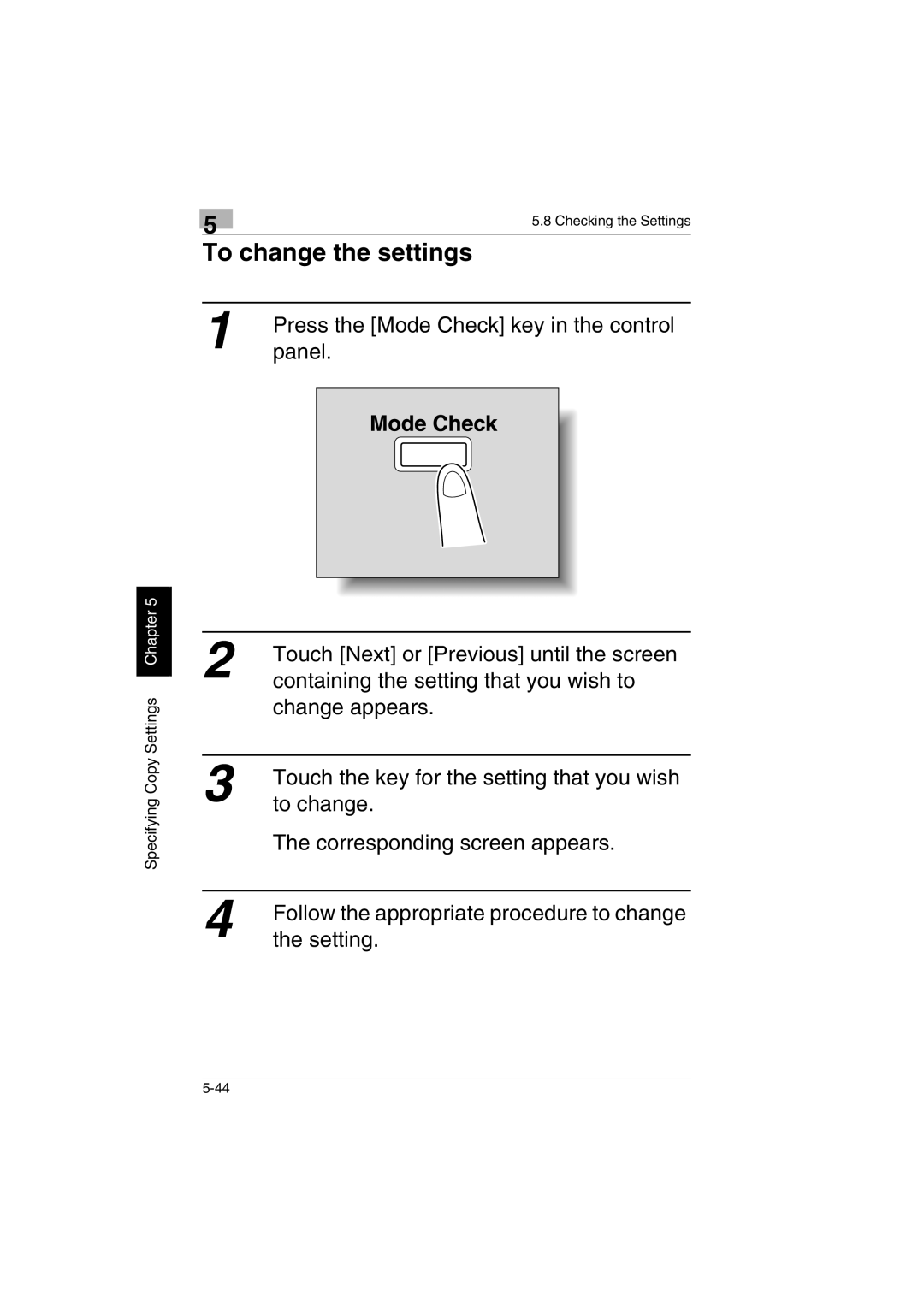 Kyocera KM-C2230 manual To change the settings 