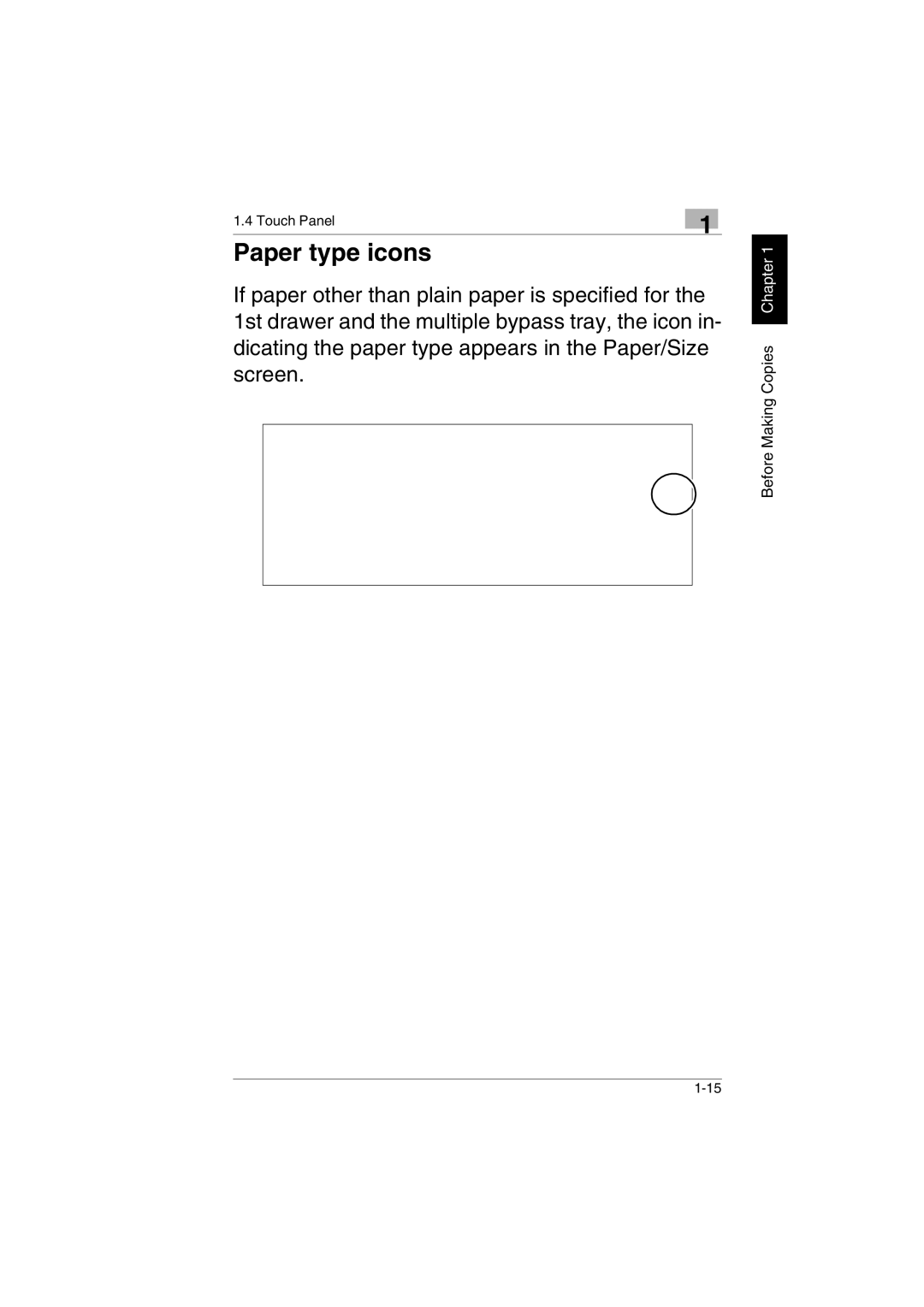 Kyocera KM-C2230 manual Paper type icons 