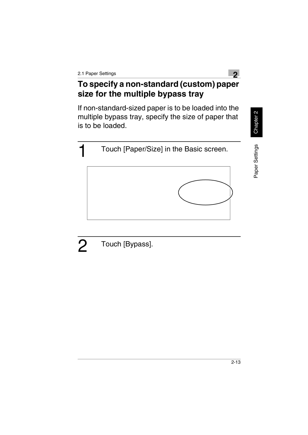 Kyocera KM-C2230 manual Touch Bypass 