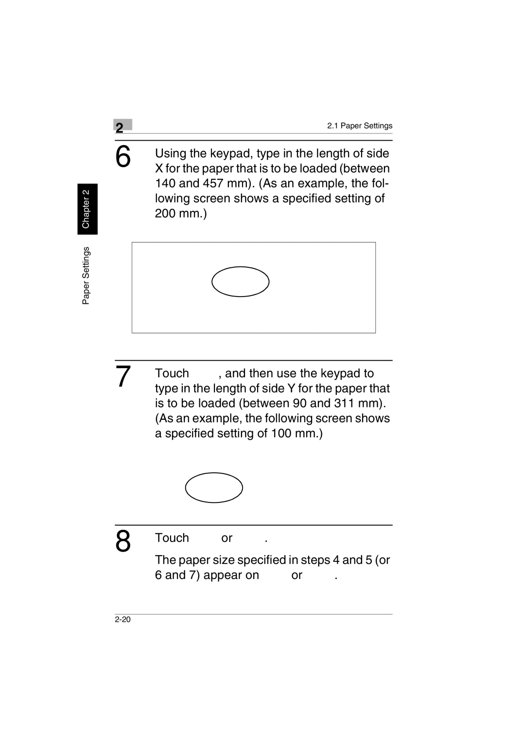 Kyocera KM-C2230 manual Using the keypad, type in the length of side 