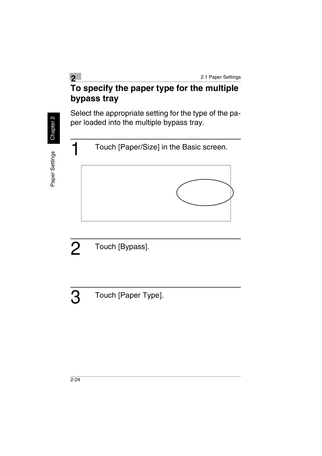 Kyocera KM-C2230 manual To specify the paper type for the multiple bypass tray 