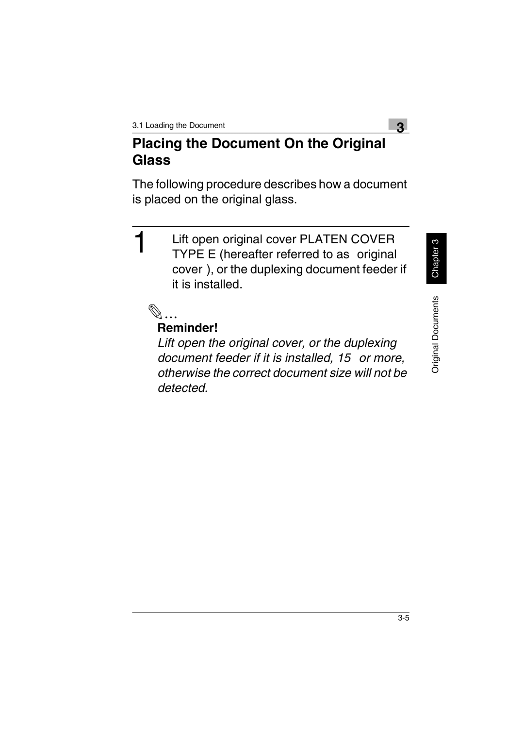 Kyocera KM-C2230 manual Placing the Document On the Original Glass 