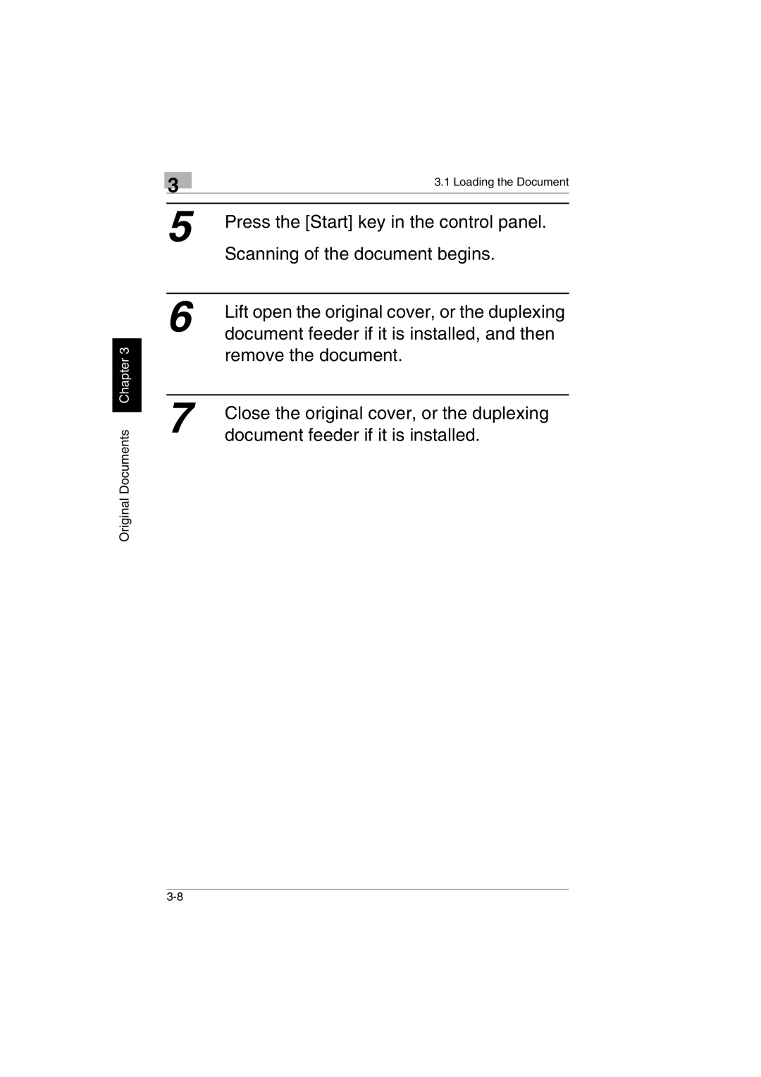 Kyocera KM-C2230 manual Scanning of the document begins 