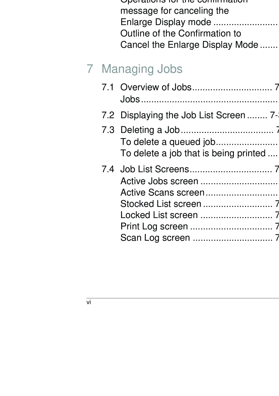 Kyocera KM-C2230 manual Managing Jobs 