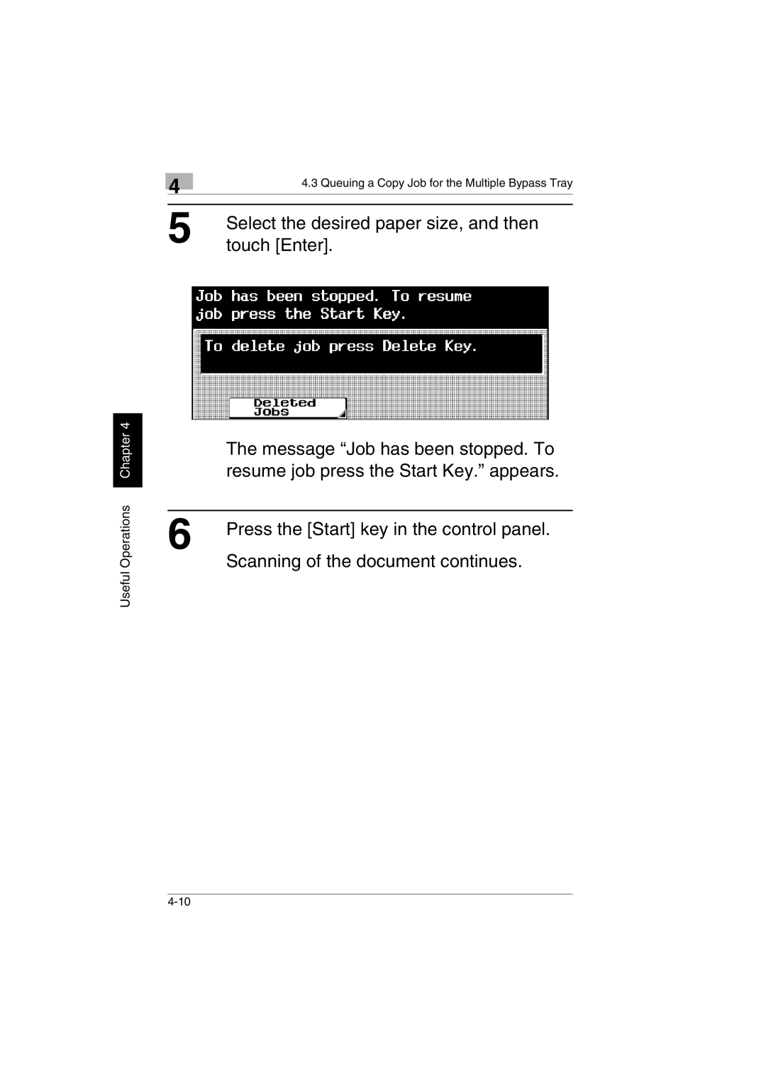 Kyocera KM-C2230 manual Select the desired paper size, and then 