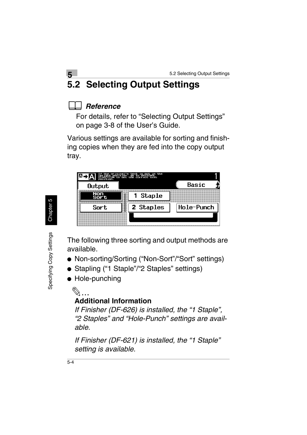 Kyocera KM-C2230 manual Selecting Output Settings 