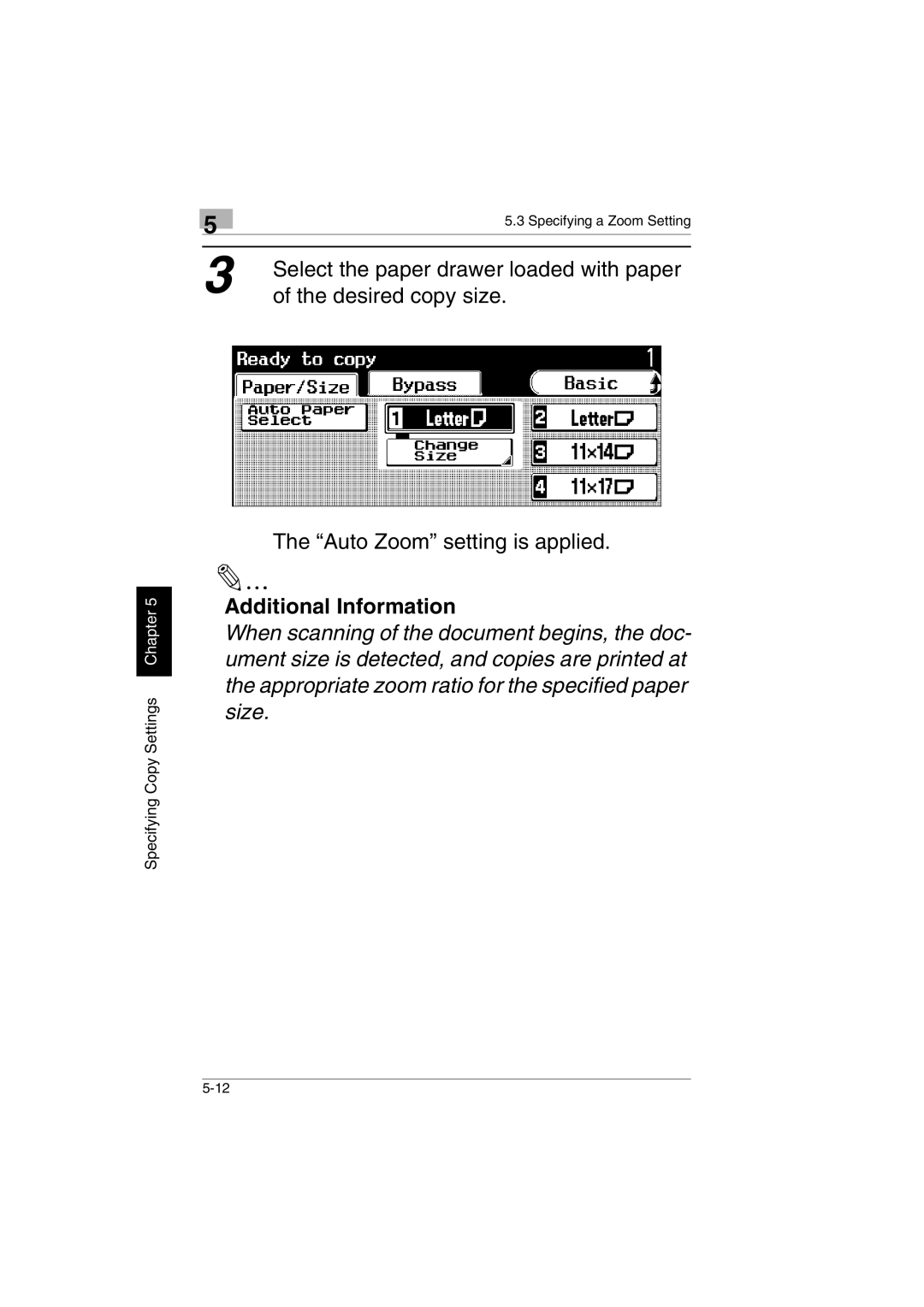 Kyocera KM-C2230 manual Desired copy size 