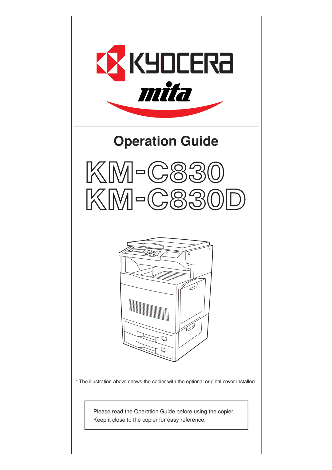 Kyocera KM-C830D manual Operation Guide 