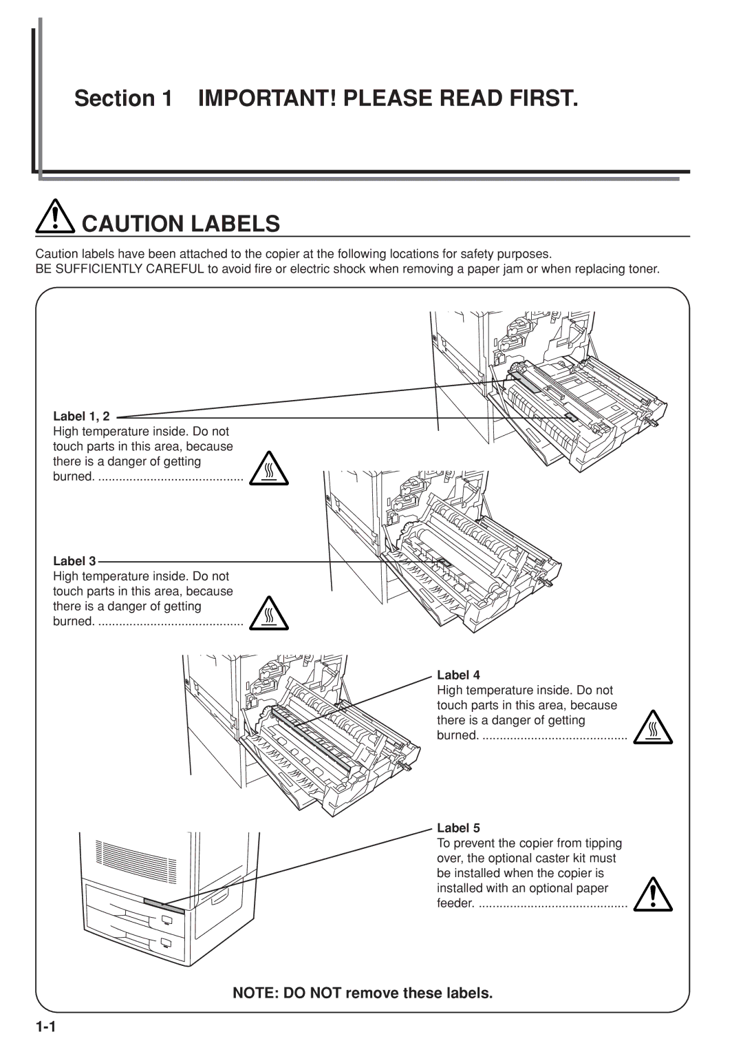 Kyocera KM-C830D manual IMPORTANT! Please Read First 