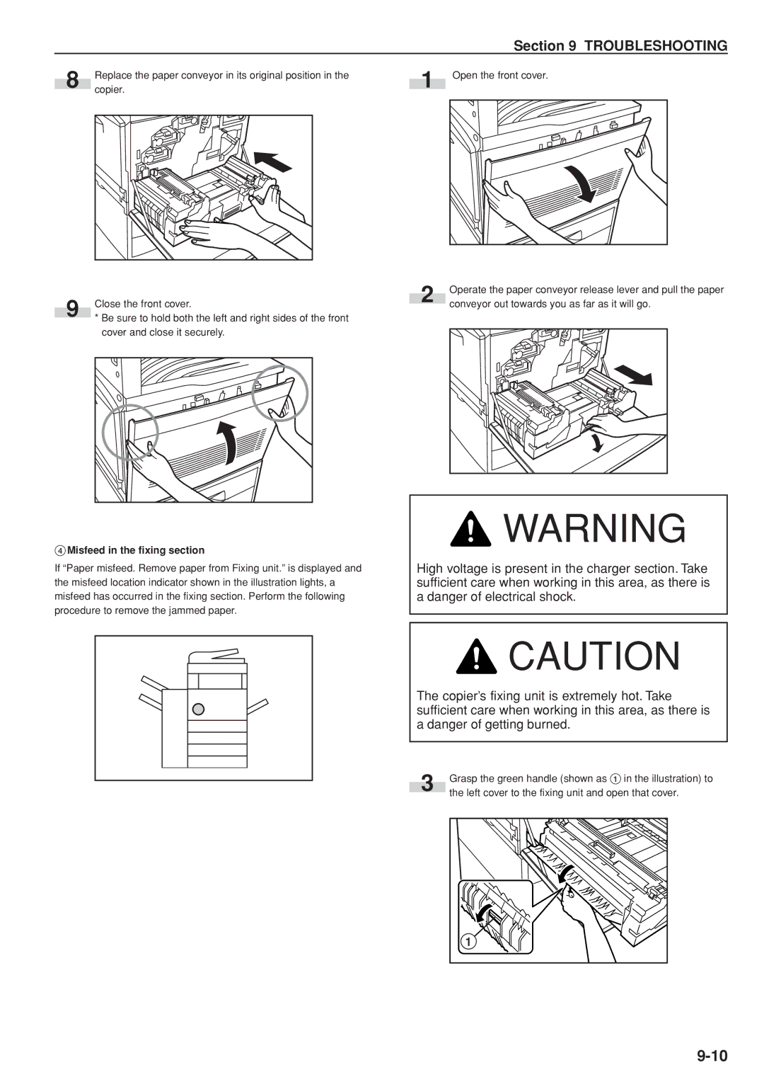 Kyocera KM-C830D manual Misfeed in the fixing section 