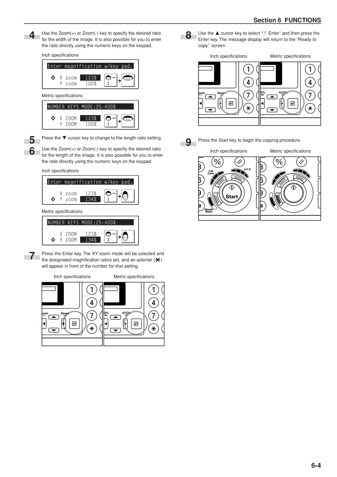 Kyocera KM-C830D manual Functions 