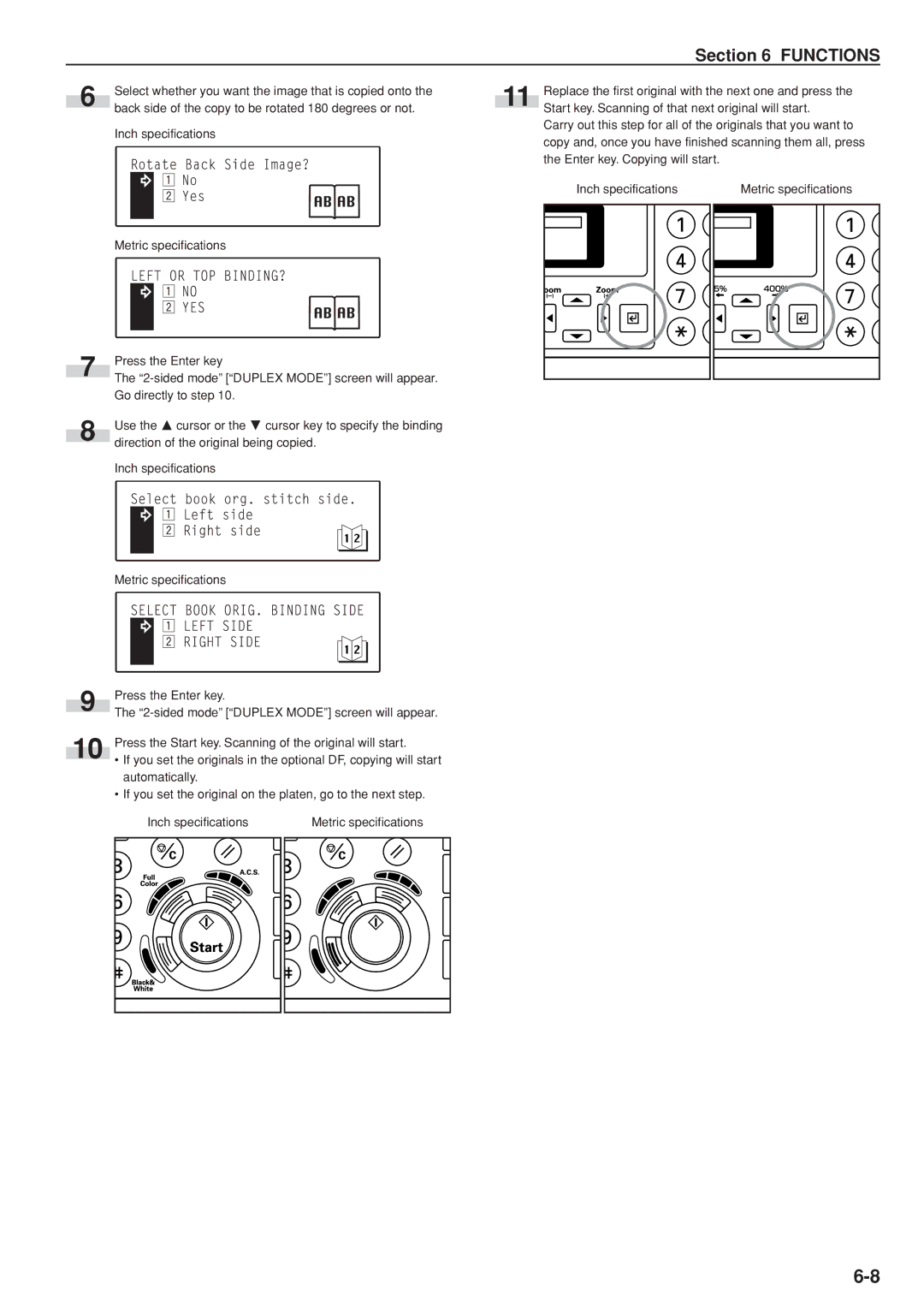 Kyocera KM-C830D manual Back side of the copy to be rotated 180 degrees or not 