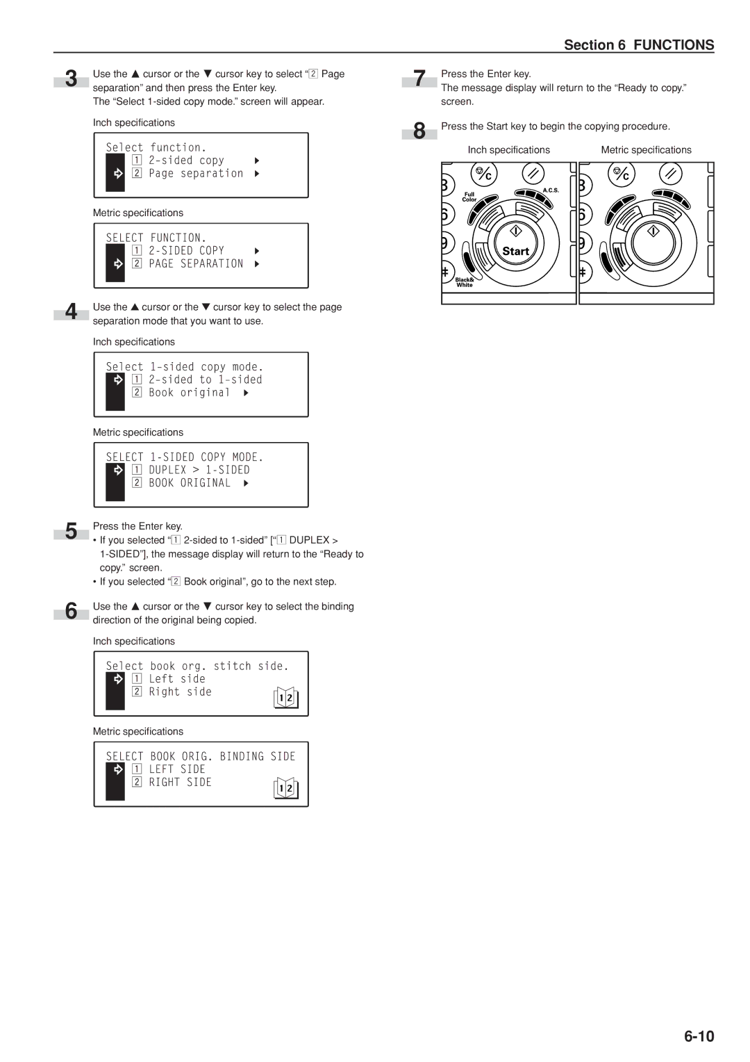 Kyocera KM-C830D manual Use the M cursor or the N cursor key to select x 