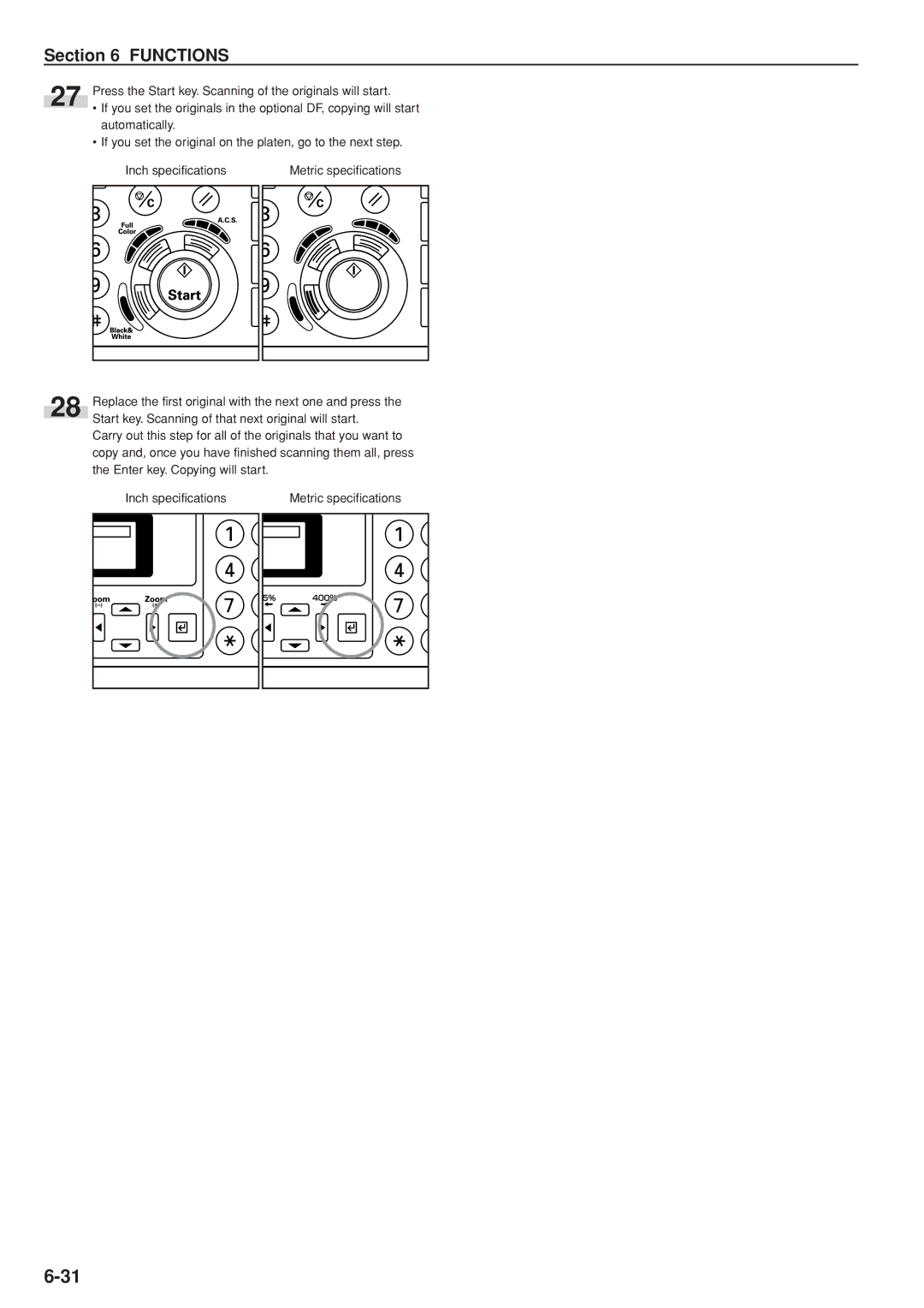 Kyocera KM-C830D manual Replace the first original with the next one and press 