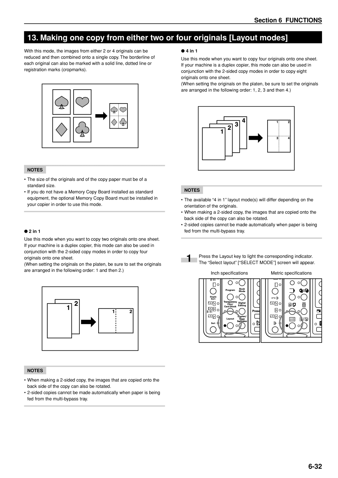 Kyocera KM-C830D manual Press the Layout key to light the corresponding indicator 