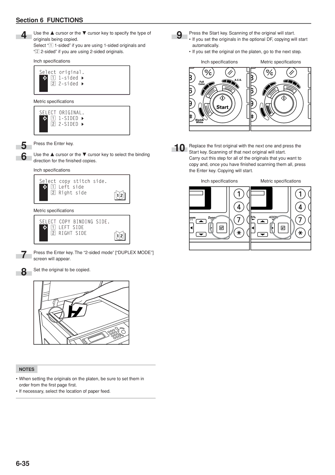 Kyocera KM-C830D manual Functions 