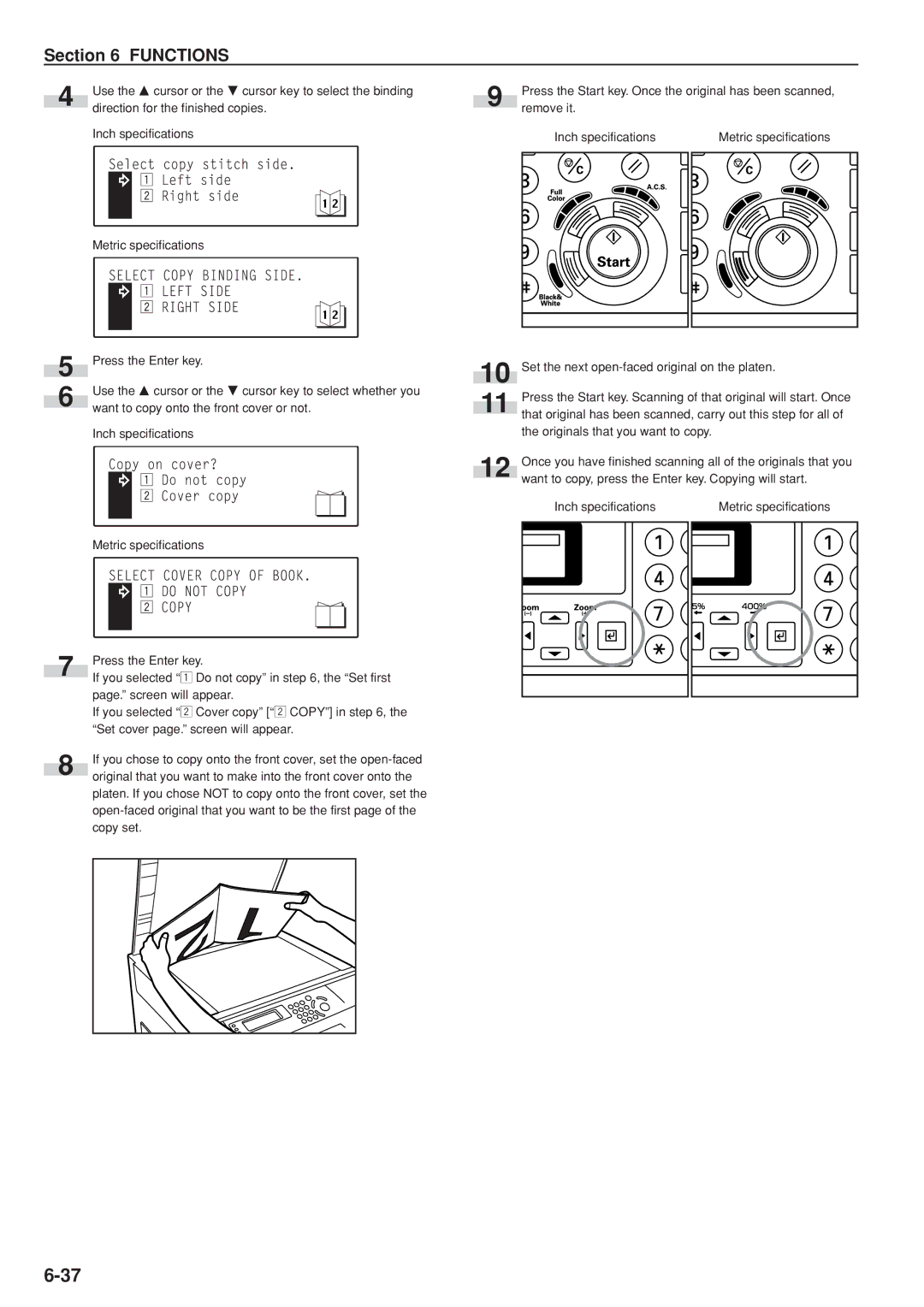 Kyocera KM-C830D manual Want to copy onto the front cover or not 